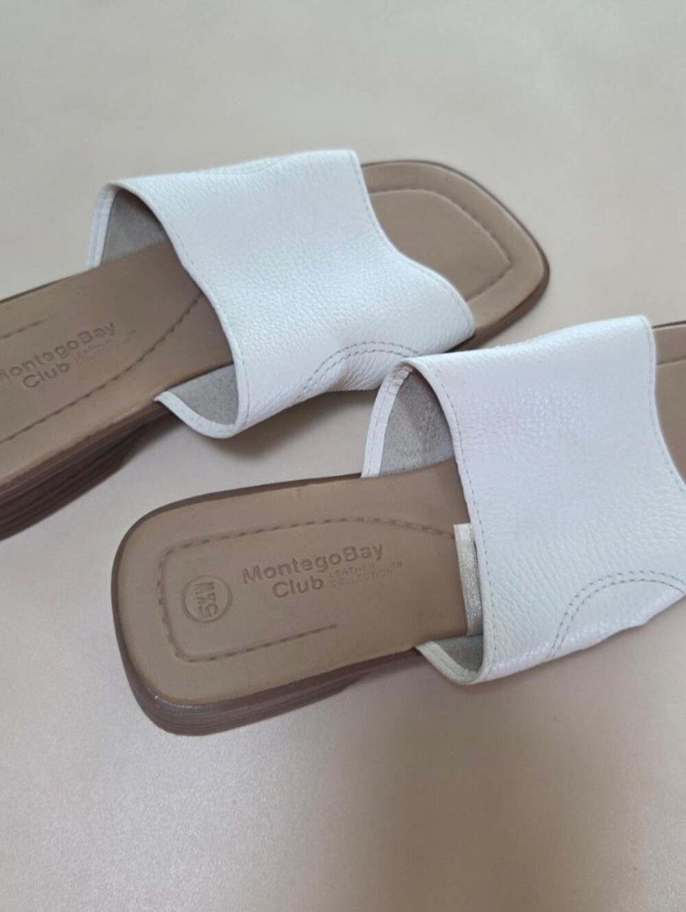 Vintage 90's Minimalist Leather Slides Made In Brazil